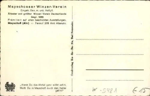 Ak Mayschoß an der Ahr, Winzerverein, Verkostung des Weines, Fässer