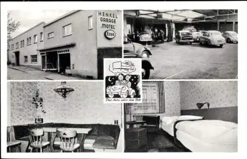 Ak Hamburg Hohenfelde, Motel Henkel, Graumannsweg 28a, Tankstelle