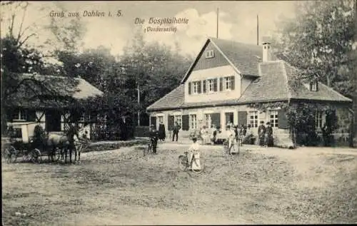 Ak Dahlen in Sachsen, Hospitalhütte, Kutsche