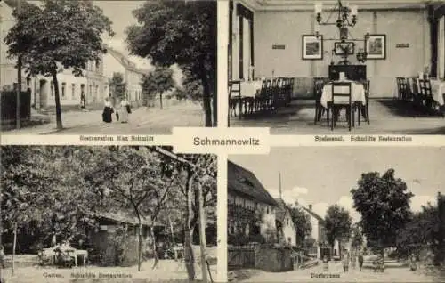 Ak Schmannewitz Dahlen in Sachsen, Restauration Max Schmidt, Dorfstraße