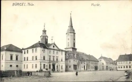 Ak Bürgel Thüringen, Marktplatz, Ratskeller