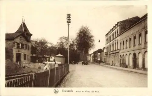 Ak Diekirch Luxemburg, Gare, Hotel du Midi