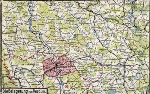 Landkarten Ak Verdun Meuse, Belagerung von Verdun