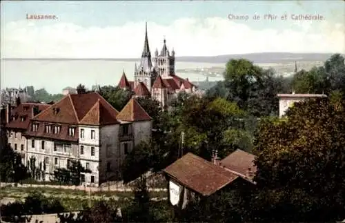 Ak Lausanne Kanton Waadt, Champ de l’Air, Kathedrale