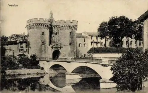 Ak Verdun Maas, Fluss, Brücke