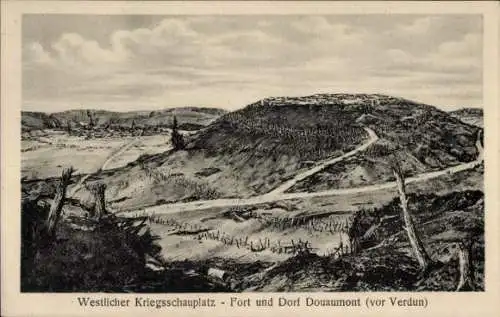 Ak Douaumont Lothringen Meuse, Fort, Gesamtansicht