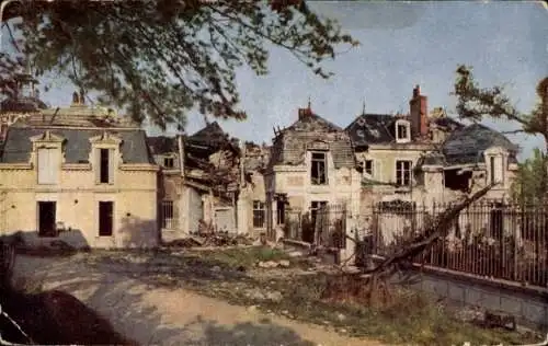 Ak Brimont Marne, zerstörtes Schloss