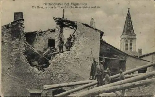 Ak Vigneulles lès Hattonchâtel Lothringen Meuse, Haus, in dem französischen Generalstabshaus