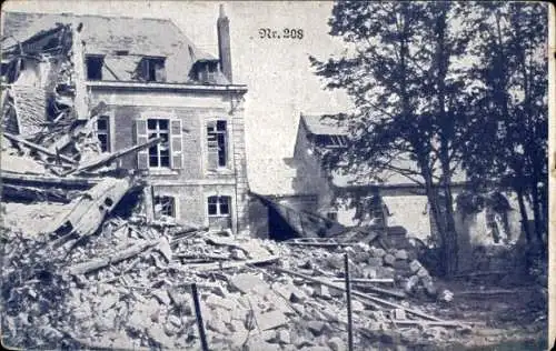 Ak Frankreich, Zerstörtes Haus, I. WK