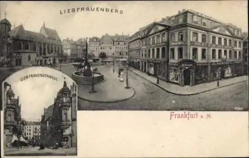 Ak Frankfurt am Main, Liebfrauenberg, Liebfrauenstraße, Brunnen