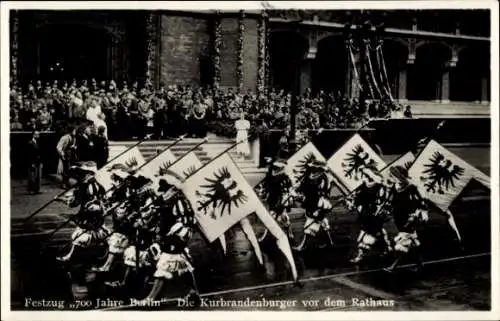 Ak Berlin Mitte, Festzug 700 Jahre Berlin, Kurbrandenburger, Rathaus