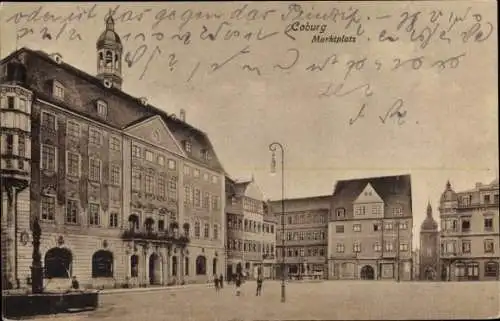 Ak Coburg in Oberfranken, Marktplatz