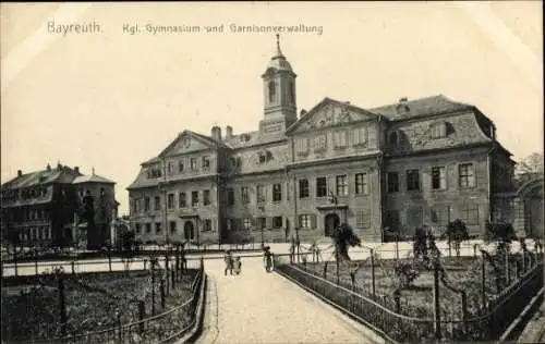 Ak Bayreuth in Oberfranken, königliches Gymnasium, Garnisonverwaltung