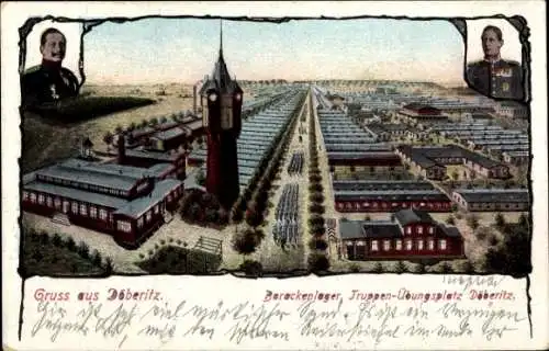 Ak Döberitz im Havelland, Truppenübungsplatz, Barackenlager, Kaiser Wilhelm II., Kronprinz