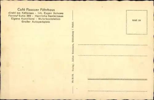 Ak Fissau Eutin in Ostholstein, Cafe Fissauer Fährhaus am Kellersee