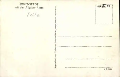 Landkarten Ak Felle, Eugen, Immenstadt im Allgäu Schwaben, Berge