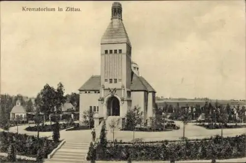 Ak Zittau in Sachsen, Krematorium