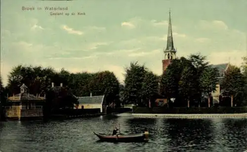 Ak Broek Waterland Nordholland Niederlande, Blick auf die Kirche