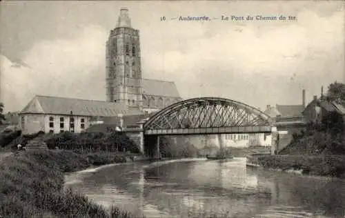 Ak Oudenaarde Audenarde Ostflandern, Le Pont du Chemin de fer