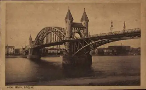 Ak Bonn am Rhein, Teilansicht, Brücke