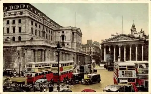 Ak London City England, Bank of England & Royal Exchange