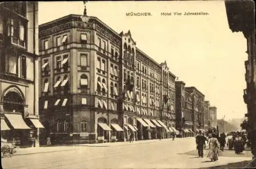 Ak München Bayern, Straßenpartie am Hotel Vier Jahreszeiten