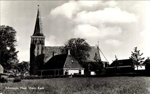 Ak Marssum Marsum Fryslân Niederlande, Ned. Rev. Kirche