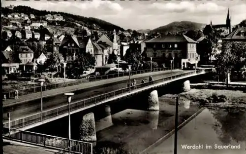 Ak Werdohl im Sauerland, Teilansicht, Brücke