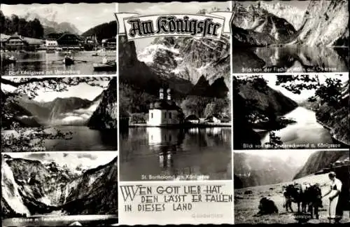 Ak Berchtesgaden in Oberbayern, Obersee, Königssee, St. Bartholomä