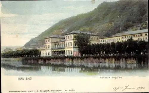 Ak Bad Ems an der Lahn, Kursaal, Kurgarten