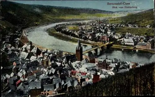 Ak Bernkastel Kues an der Mosel, Blick vom Doktorberg