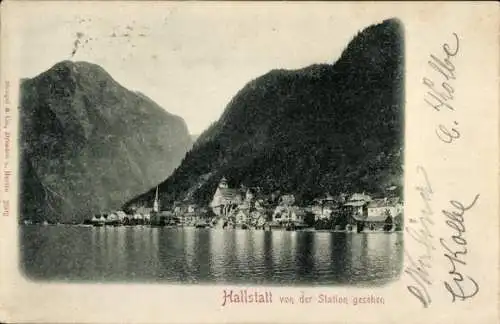 Ak Hallstatt im Salzkammergut Oberösterreich, Blick zum Ort