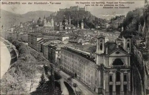 Ak Salzburg in Österreich, Stadt von der Humboldt Terrasse aus gesehen