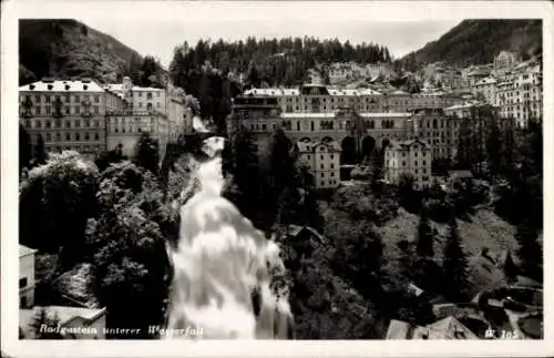 Ak Bad Gastein Badgastein in Salzburg, unterer Wasserfall