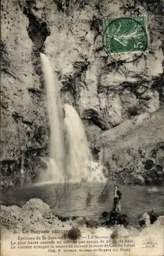 Ak St Jean en Royans Drôme, Source de Cholet, Cascade