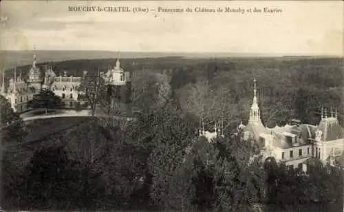 Ak Mouchy Oise, Panorama du Chateau de Mouchy, Ecuries