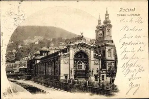 Ak Karlovy Vary Karlsbad Stadt, Sprudelkolonnade