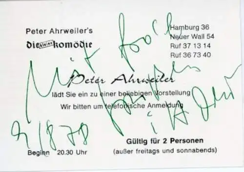 50 Stücke Autogramme Schauspieler