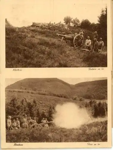 Set von 12 AK im Umschlag Leben im Regiment,Artillerie , 