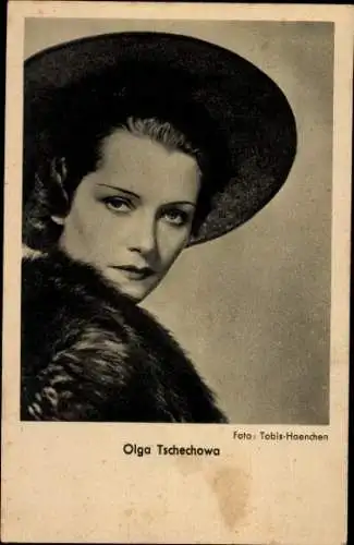 Ak Schauspielerin Olga Tschechowa, Portrait, Hut