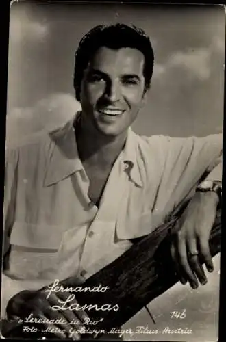 Ak Schauspieler Fernando Lamas, Serenade in Rio, Portrait