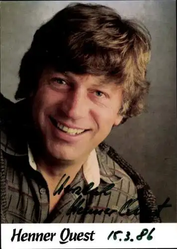 Ak Schauspieler Henner Quest, Portrait, Autogramm