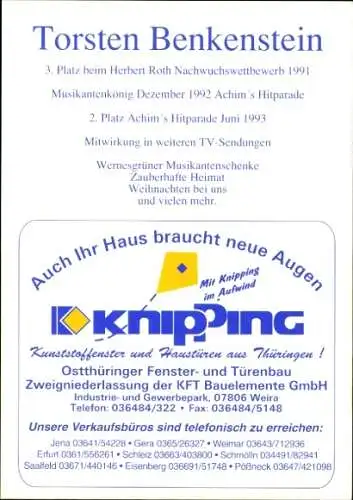 Ak Schauspieler Torsten Benkenstein, Portrait mit Musikinstrument und Kätzchen, Autogramm