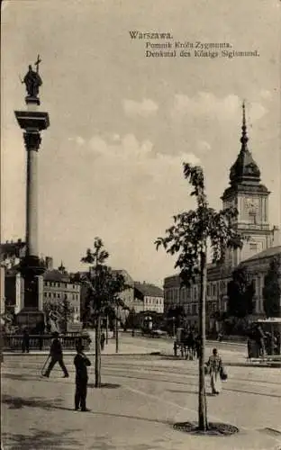 Ak Warszawa Warschau Polen, Denkmal des Königs Sigismund