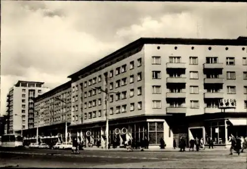 Ak Gera in Thüringen, Straße der Republik, Straßenbahn