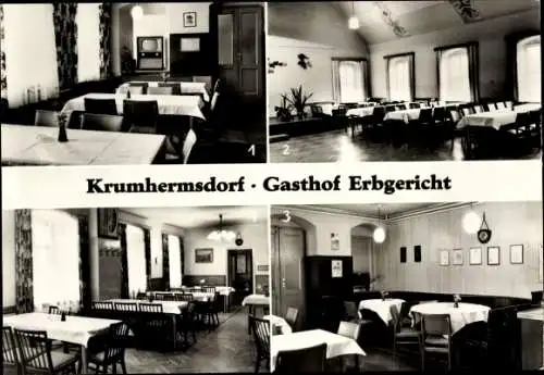 Ak Krumhermsdorf Neustadt in Sachsen, Gasthof Erbgericht, Saal, Gastzimmer, Fernseher