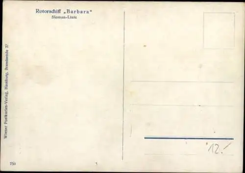 Ak Rotorschiff Barbara, Sloman-Linie