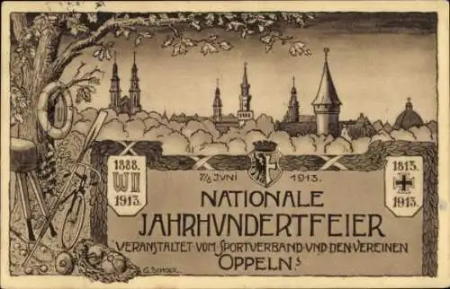 Ak Opole Oppeln Schlesien, Nationale Jahrhundertfeier vom Sportverband und den Vereinen 1913