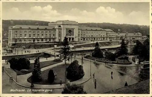 Ak Mulhouse Mulhouse Alsace Haut Rhin, Neuer Bahnhof