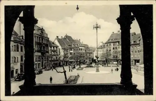 Ak Mulhouse Haut Rhin, Place de la Reunion vom Rathaus aus gesehen